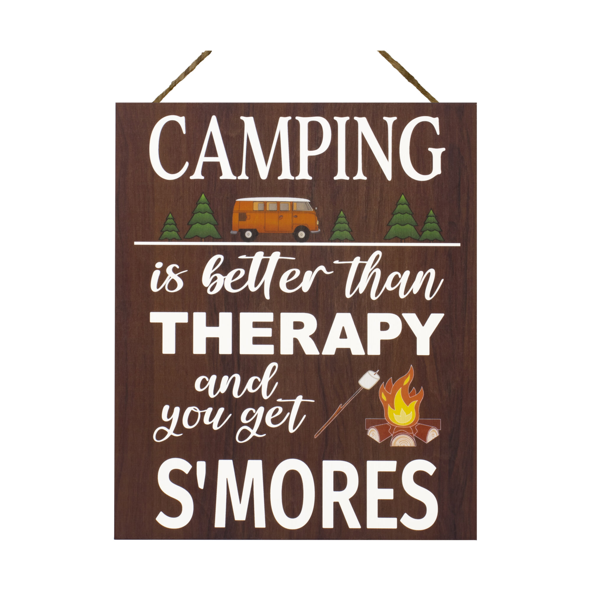 Camping is Better Than Therapy and You Get S'Mores™️ Wooden Sign - JennyGems